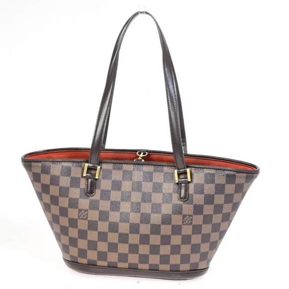 LOUIS VUITTON Manosque PM Shoulder Tote Bag Damier Leather Brown - Picture 6 of 7